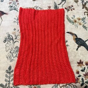 H&M Red Knitted collared Scarf